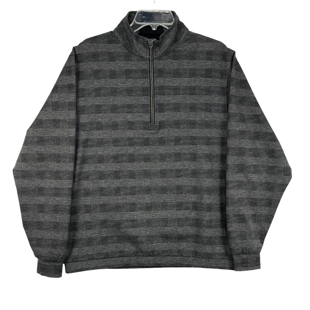 Sun Mountain Thermal Wear Men's M  1/4 Zip Mock Neck Golf Pullover Charcoal Gray